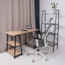 Кресло поворотное ARCUS, серая сетка+ткань/белый полиамид, коллекция AKSPRIME